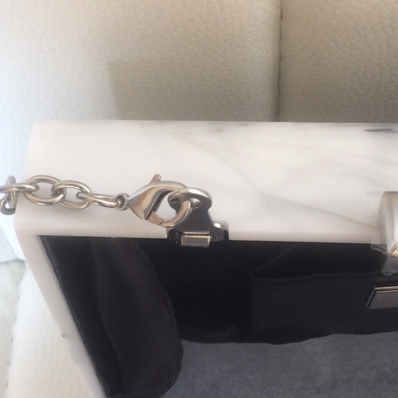 NWT Beautiful Acrylic Marble Pattern Clutch Evening Bag Casual Purse With Chain - Picture 10 of 16